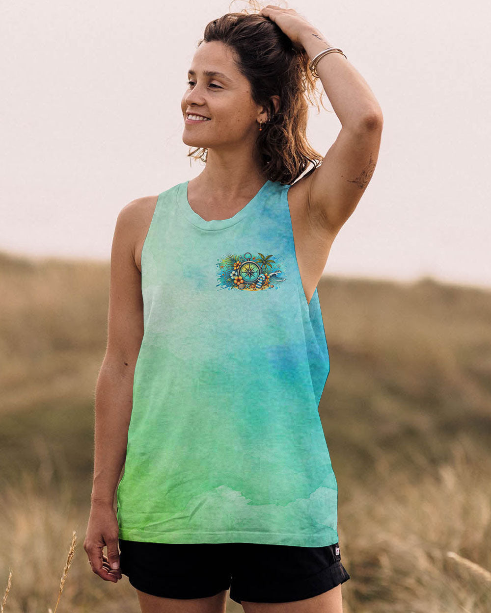 SMELL THE SEA FEEL THE BREEZE COMPASS ALL OVER PRINT - TYHI2607244