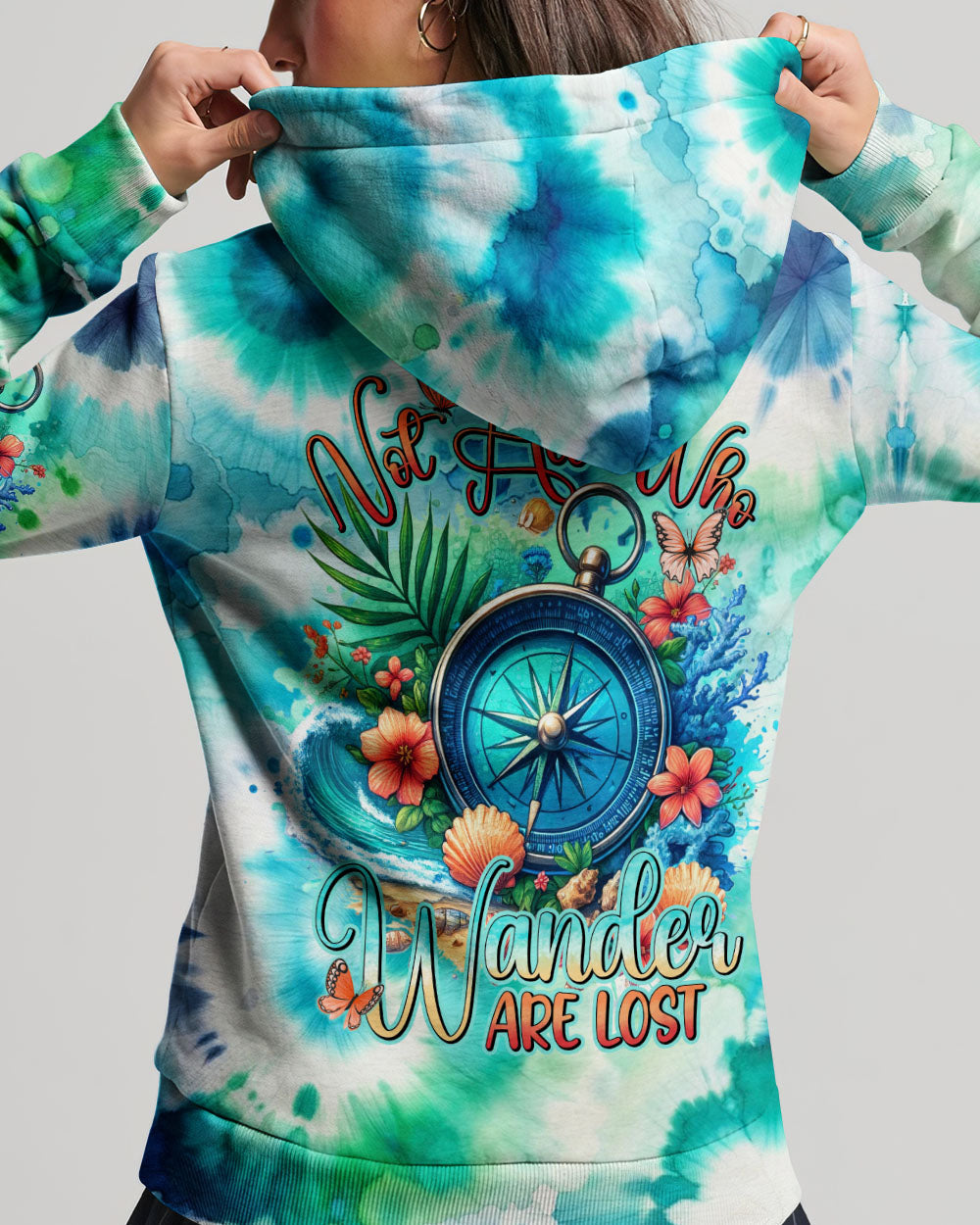 NOT ALL WHO WANDER ARE LOST TIE DYE ALL OVER PRINT - TYHI2705241