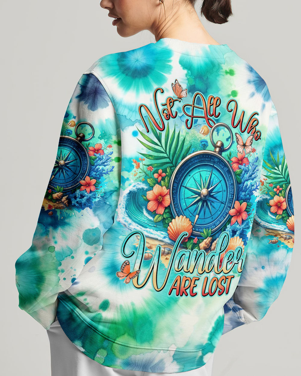 NOT ALL WHO WANDER ARE LOST TIE DYE ALL OVER PRINT - TYHI2705241