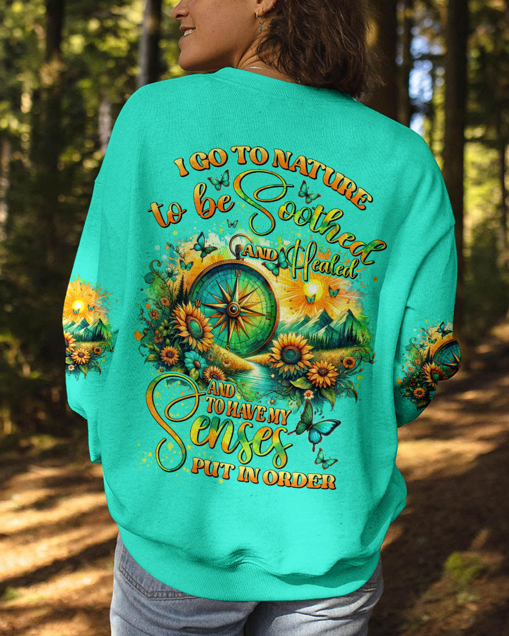 I GO TO NATURE TO BE SOOTHED AND HEALED COMPASS ALL OVER PRINT - TYHI2705242