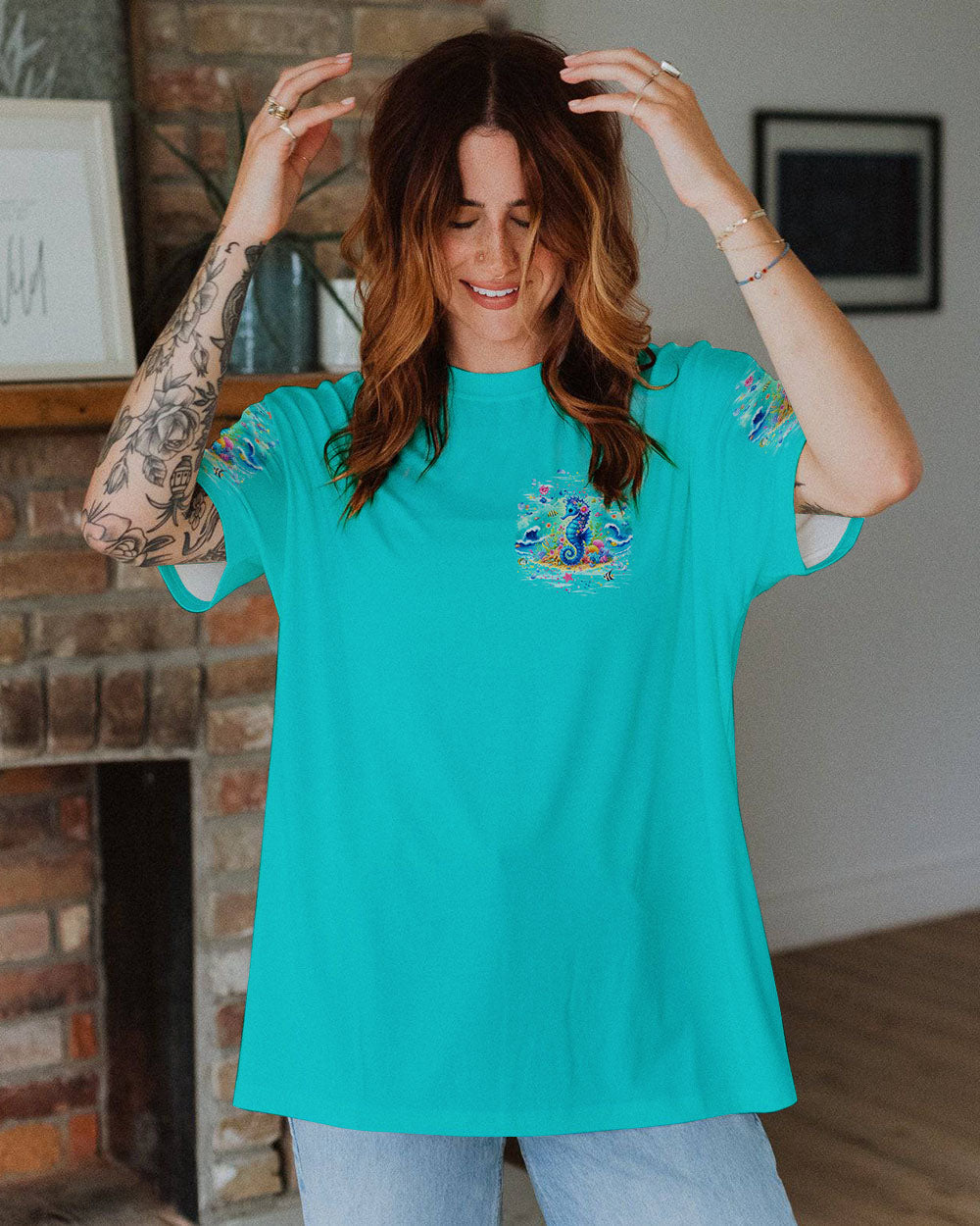 WILD BEAUTIFUL AND FREE SEAHORSE ALL OVER PRINT - TYQY0306245