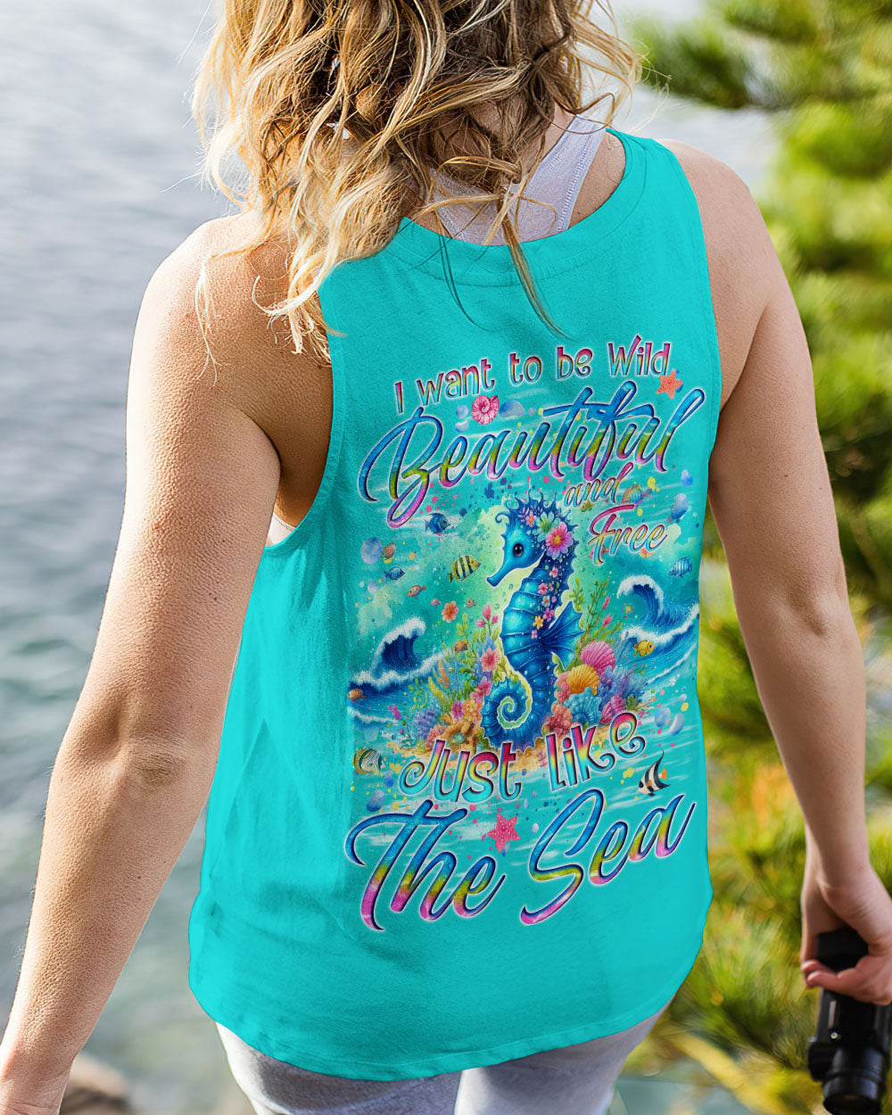 WILD BEAUTIFUL AND FREE SEAHORSE ALL OVER PRINT - TYQY0306245