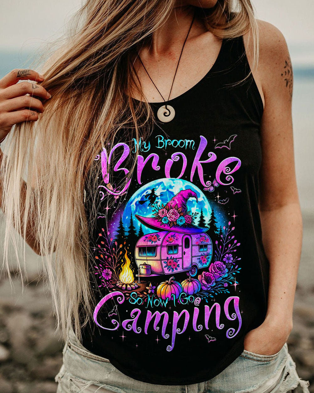 MY BROOM BROKE SO NOW I GO CAMPING HALLOWEEN ALL OVER PRINT - TYQY0508244