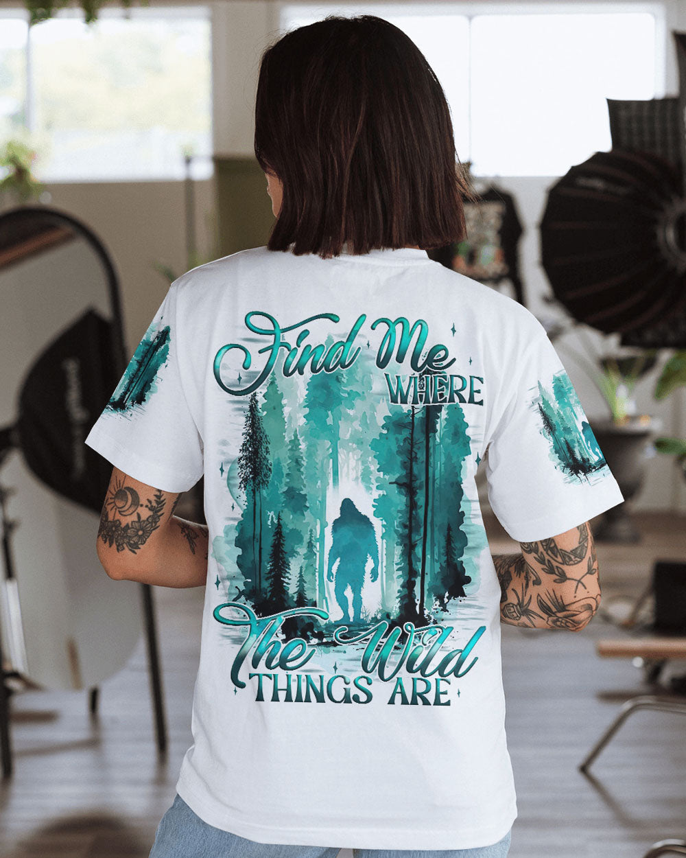 FIND ME WHERE THE WILD THINGS ARE BIGFOOT  ALL OVER PRINT - TYQY0711244