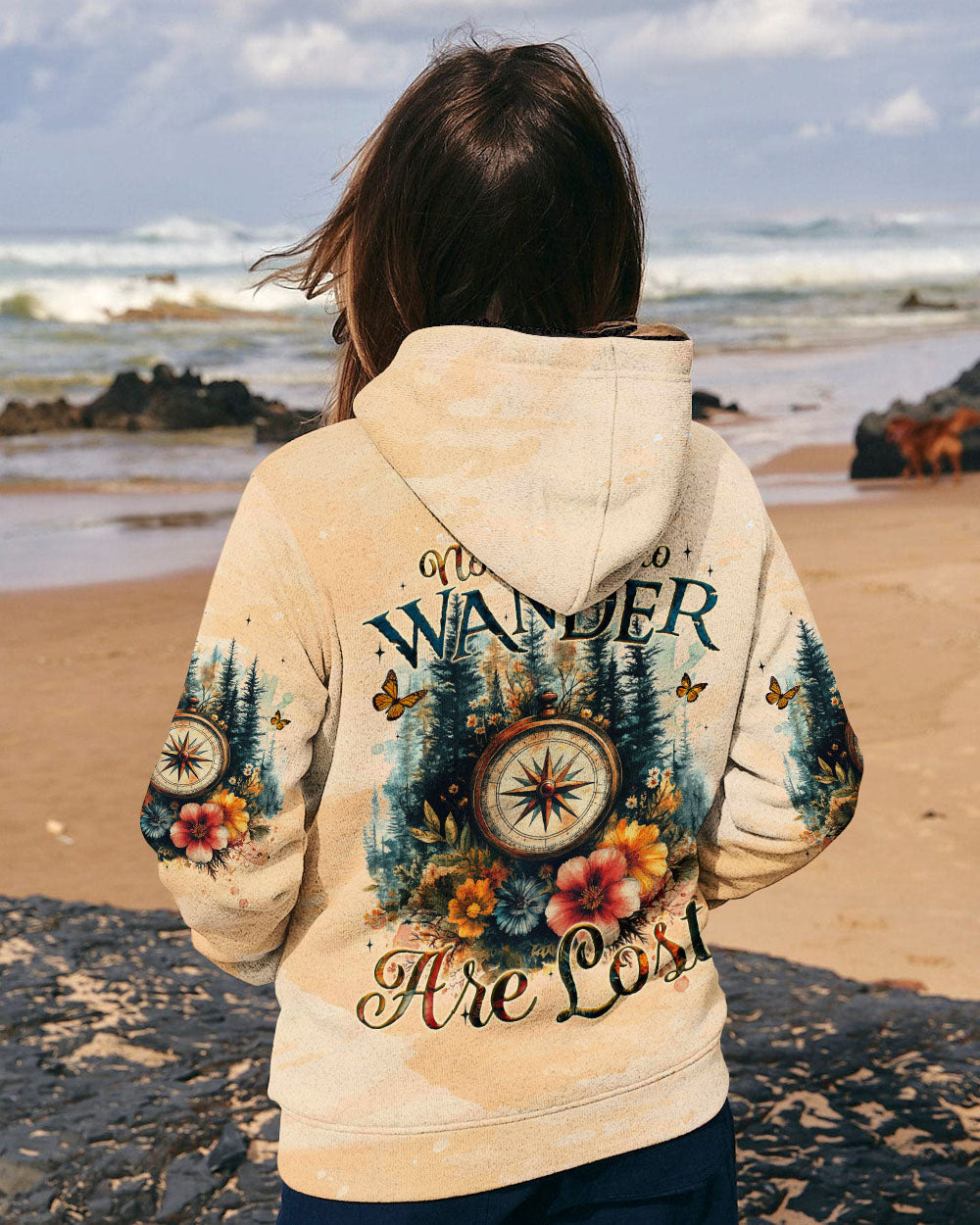 NOT ALL WHO WANDER ARE LOST COMPASS ALL OVER PRINT - TYQY2009242