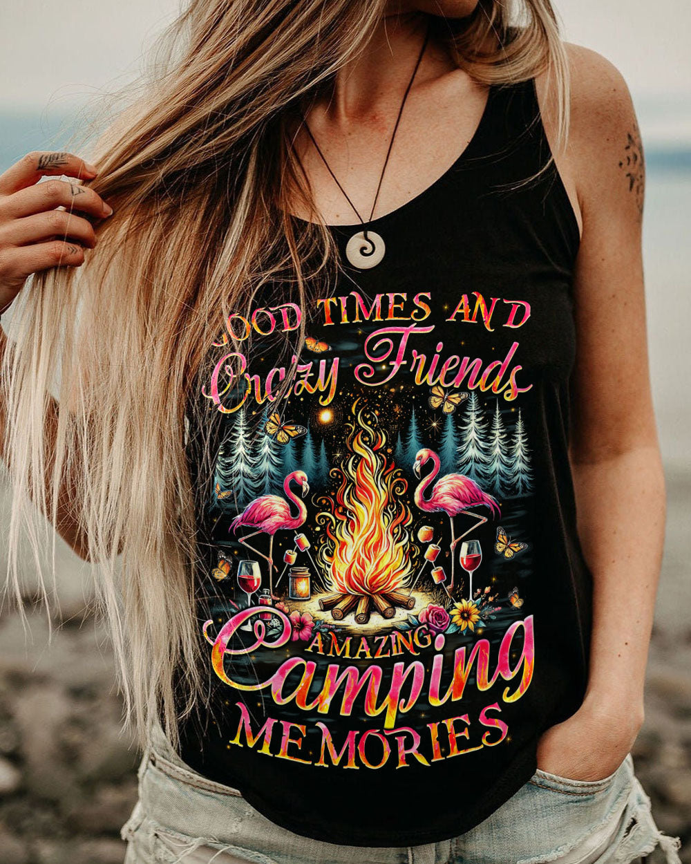 AMAZING CAMPING MEMORIES FLAMINGO ALL OVER PRINT - TYQY2106244
