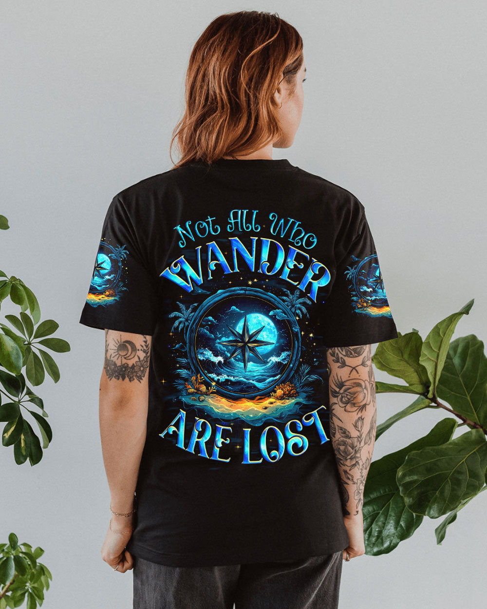NOT ALL WHO WANDER ARE LOST COMPASS ALL OVER PRINT - TYQY2503251