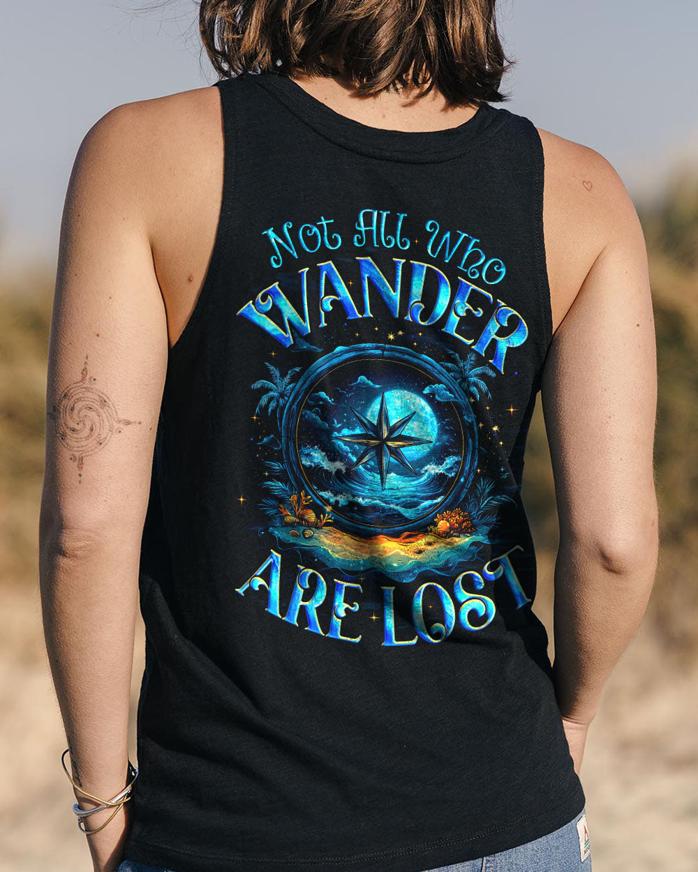 NOT ALL WHO WANDER ARE LOST COMPASS ALL OVER PRINT - TYQY2503251