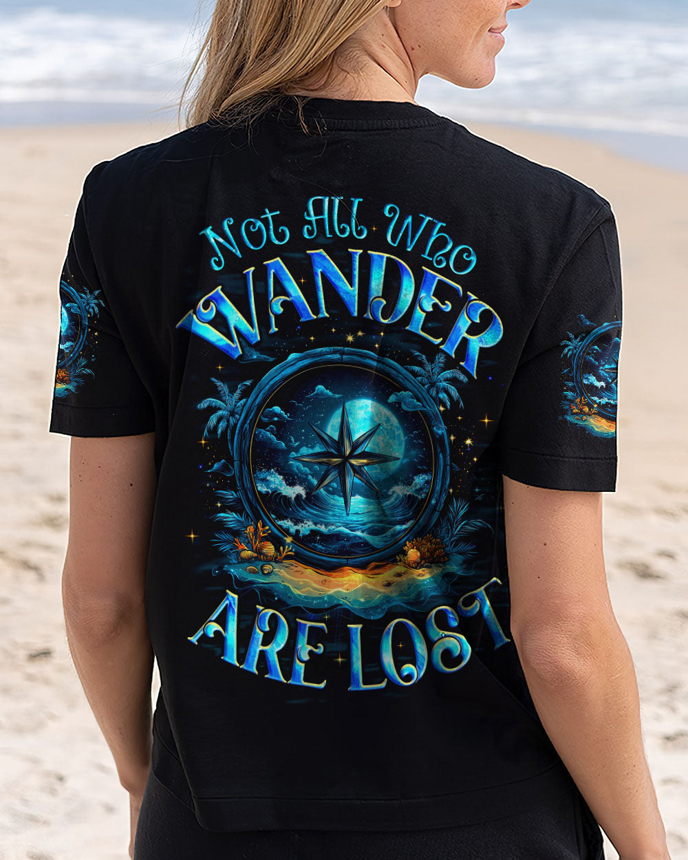 NOT ALL WHO WANDER ARE LOST COMPASS ALL OVER PRINT - TYQY2503251