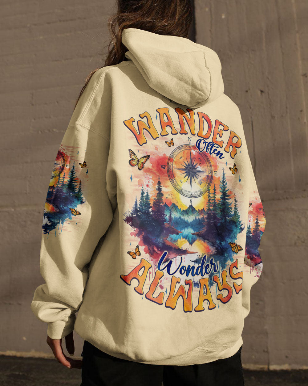 WANDER OFTEN WONDER ALWAYS COMPASS ALL OVER PRINT - TYQY2709243