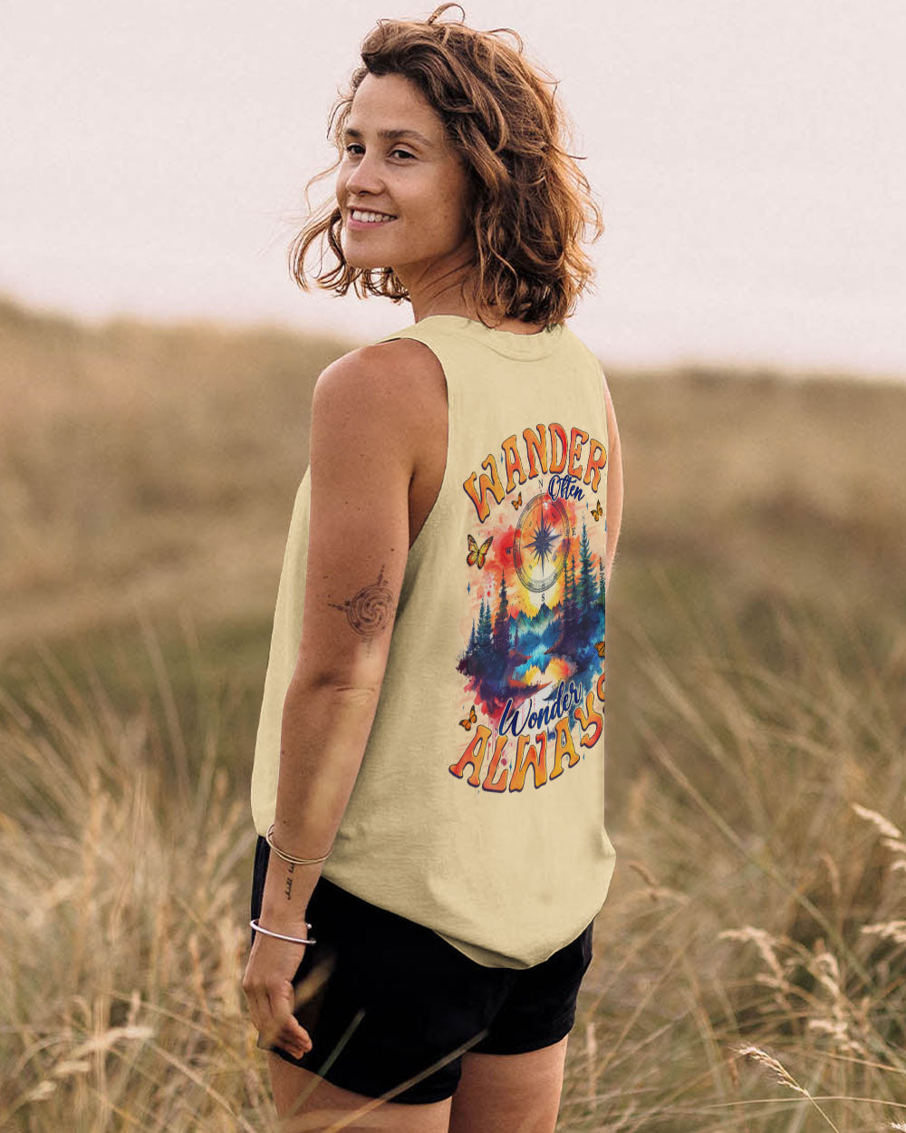 WANDER OFTEN WONDER ALWAYS COMPASS ALL OVER PRINT - TYQY2709243