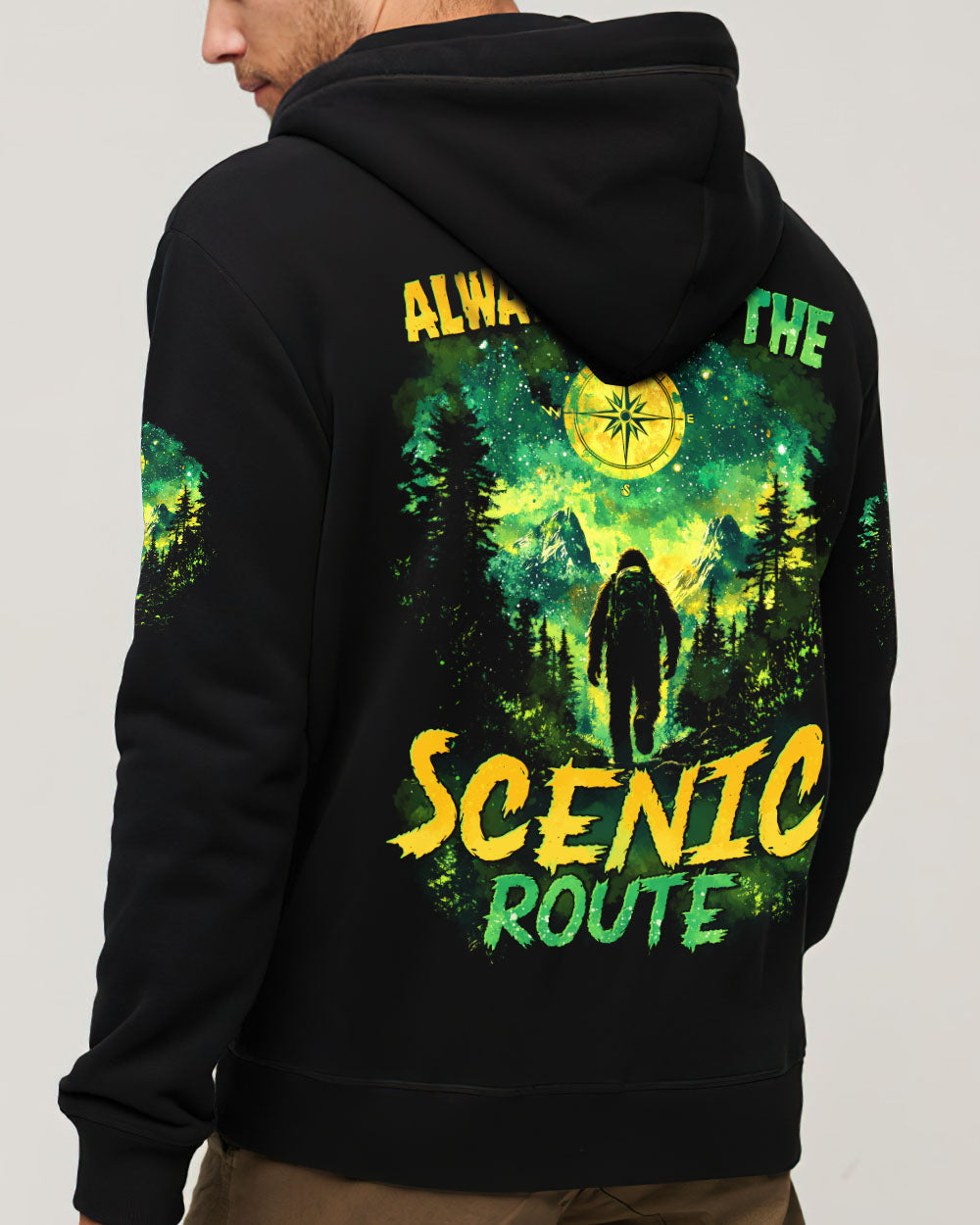 ALWAYS TAKE THE SCENIC ROUTE BIGFOOT ALL OVER PRINT - TYTD0302252