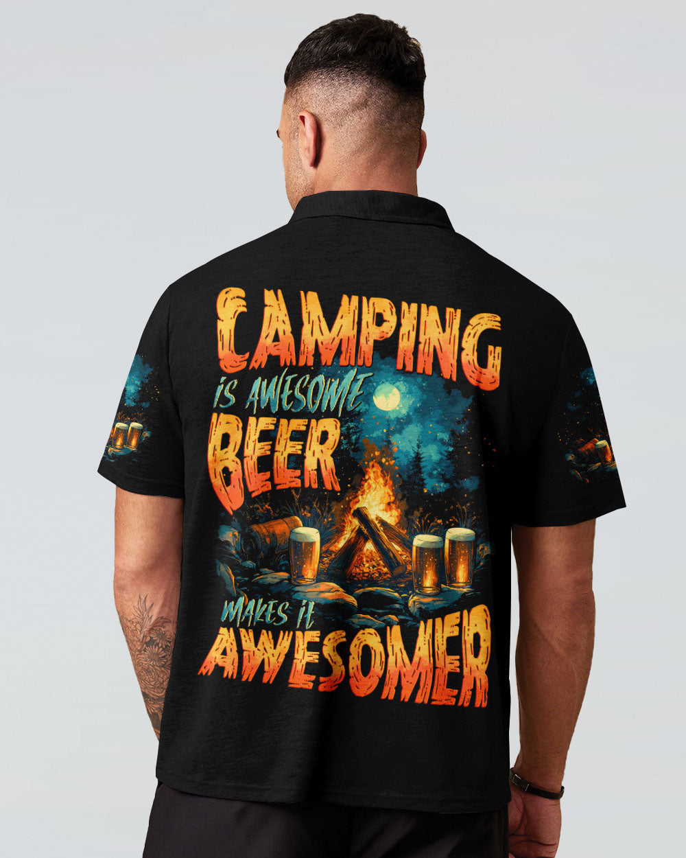 CAMPING IS AWESOME BEER MAKE IT AWESOMER ALL OVER PRINT - TYTD0506251