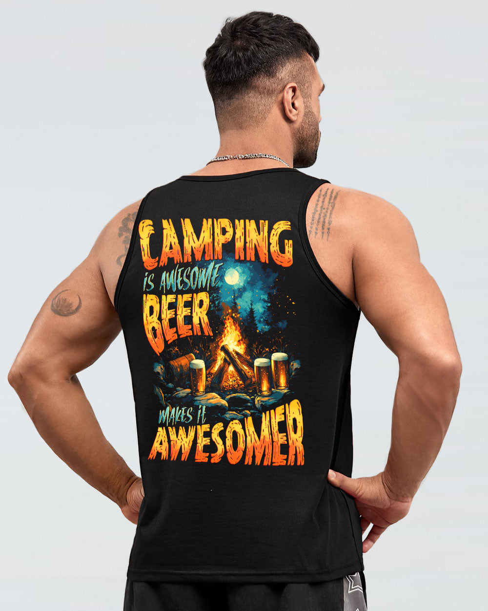 CAMPING IS AWESOME BEER MAKE IT AWESOMER ALL OVER PRINT - TYTD0506251