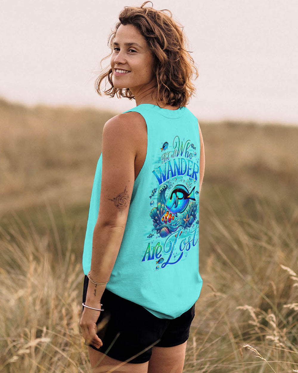 NOT ALL WHO WANDER ARE LOST FISH ALL OVER PRINT - TYTD0907241