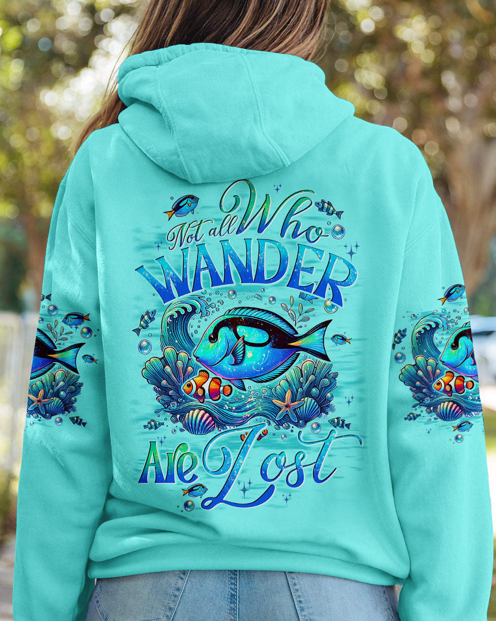 NOT ALL WHO WANDER ARE LOST FISH ALL OVER PRINT - TYTD0907241