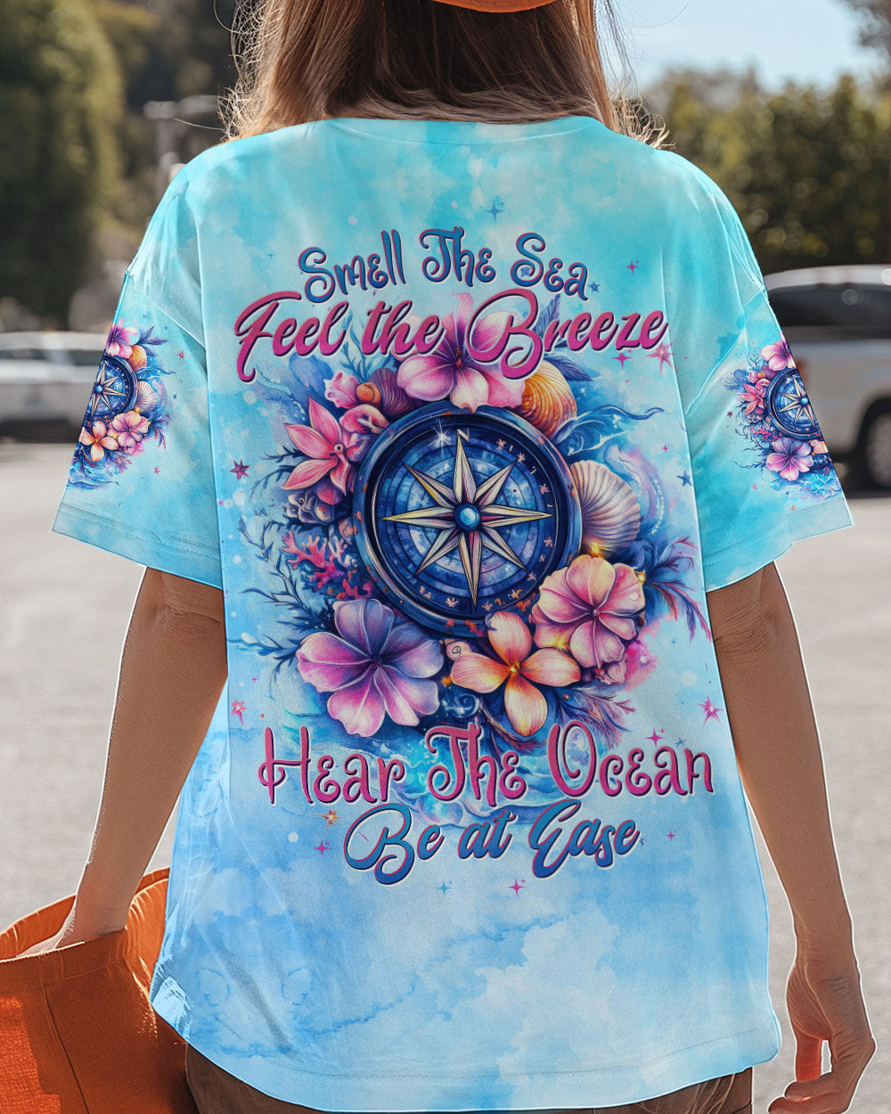 SMELL THE SEA FEEL THE BREEZE COMPASS ALL OVER PRINT - TYTD1002253