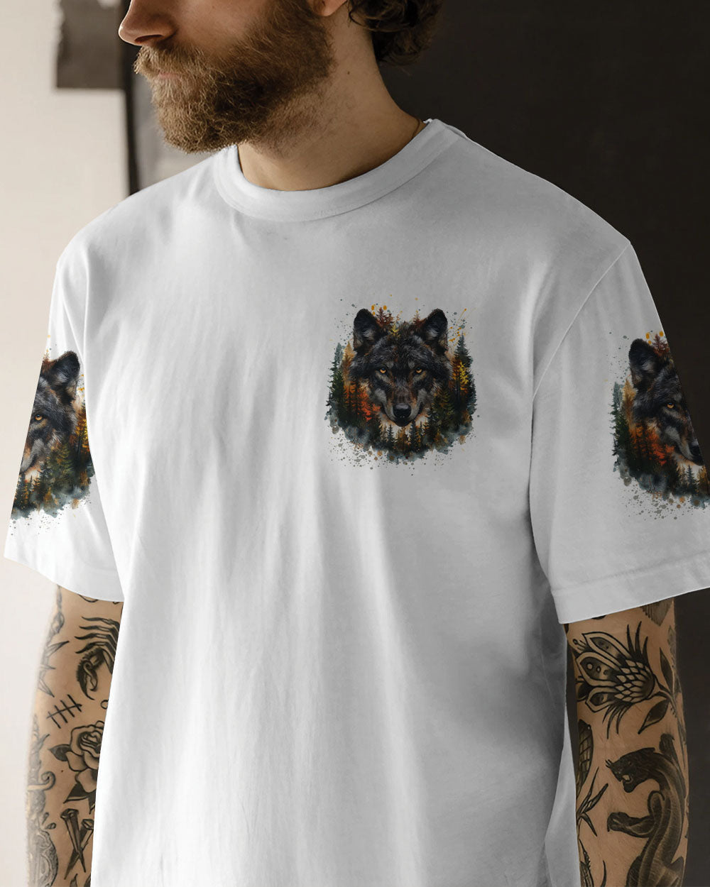 THE CLOSER I GET TO NATURE WOLF ALL OVER PRINT - TYTD1109241