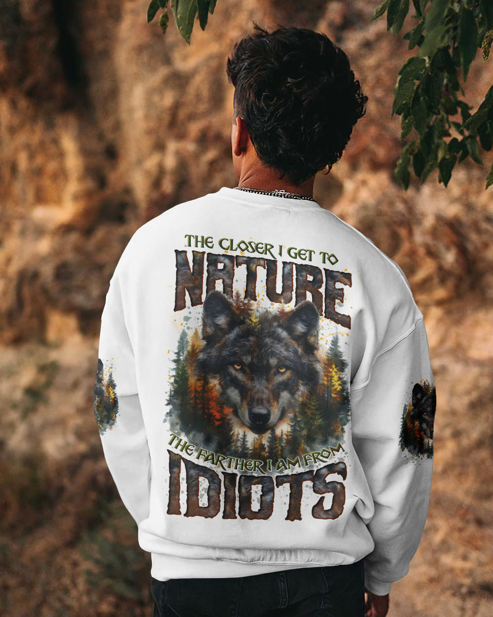THE CLOSER I GET TO NATURE WOLF ALL OVER PRINT - TYTD1109241