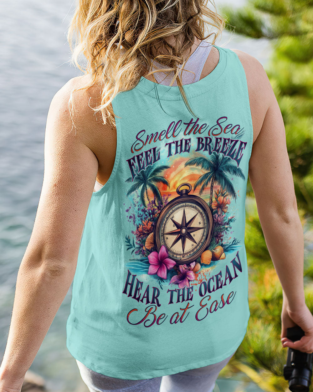 SMELL THE SEA FEEL THE BREEZE COMPASS ALL OVER PRINT - TYTD2412242