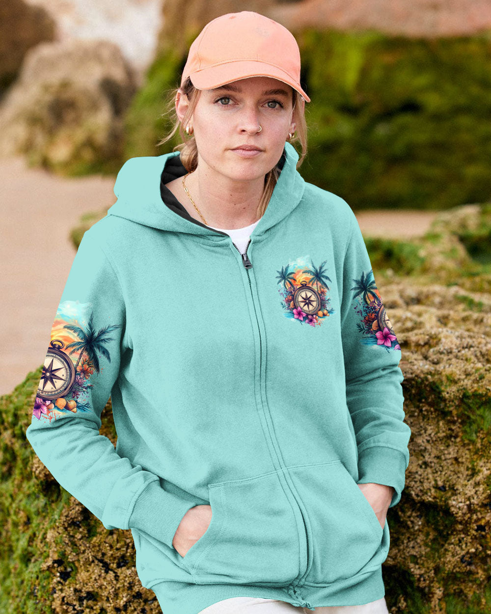 SMELL THE SEA FEEL THE BREEZE COMPASS ALL OVER PRINT - TYTD2412242