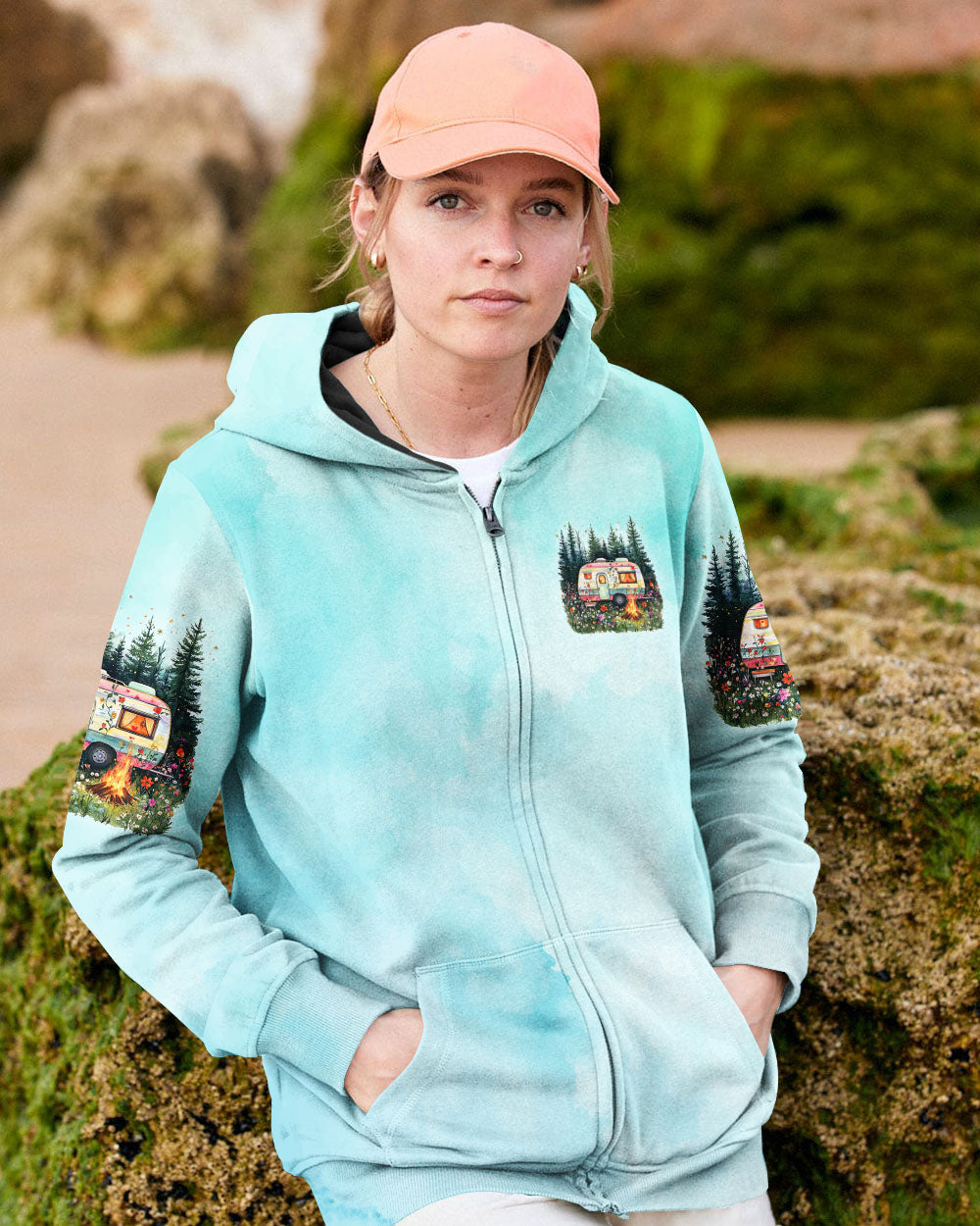 JUST A GIRL WHO LOVES CAMPING ALL OVER PRINT - TYTD2708241