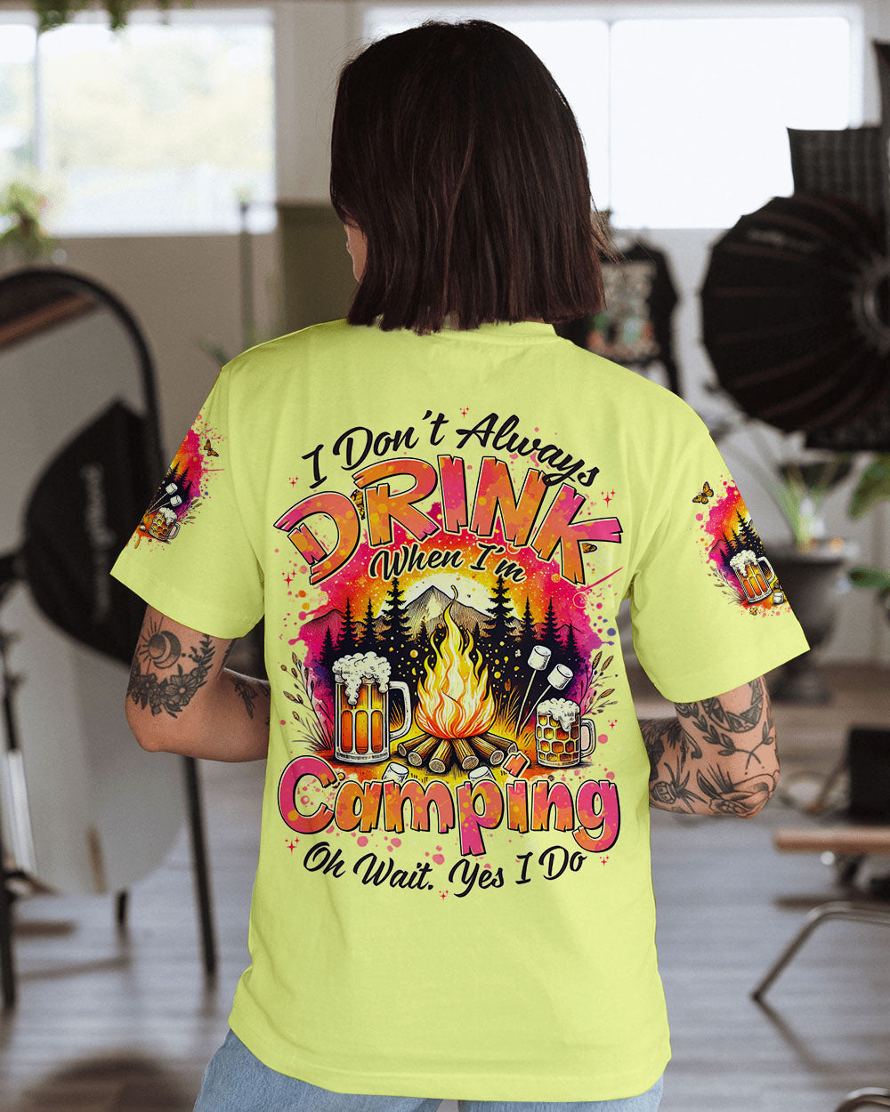 I DON'T ALWAYS DRINK WHEN I'M CAMPING ALL OVER PRINT - TYTD2907241