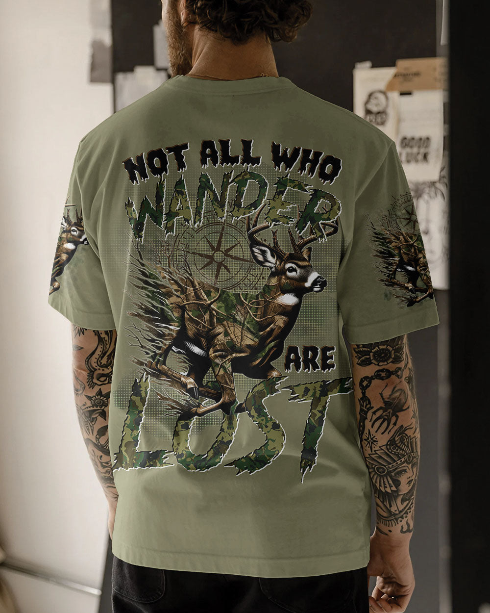 NOT ALL WHO WANDER ARE LOST DEER HUNTING CAMO ALL OVER PRINT - TYTD2911244