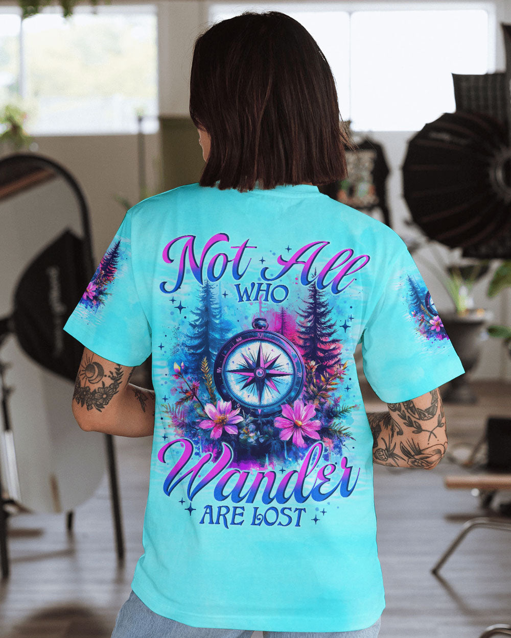 NOT ALL WHO WANDER ARE LOST COMPASS ALL OVER PRINT - TYTM0107252