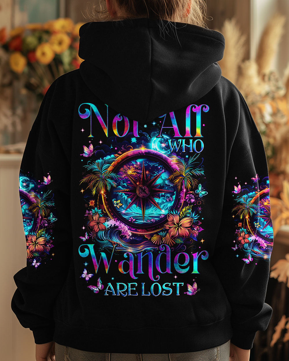 NOT ALL WHO WANDER ARE LOST COMPASS ALL OVER PRINT - TYTM0404253