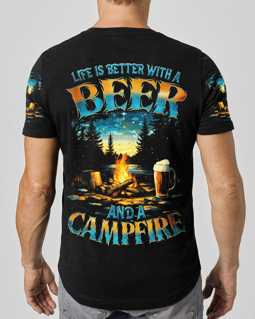 LIFE IS BETTER WITH A BEER AND A CAMPFIRE ALL OVER PRINT - TYTM0406253