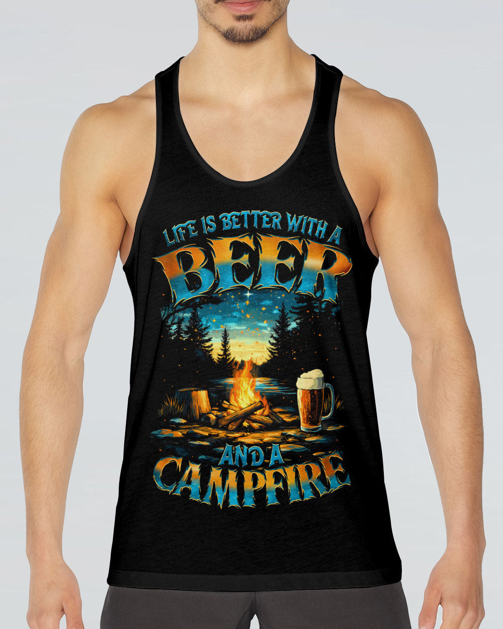 LIFE IS BETTER WITH A BEER AND A CAMPFIRE ALL OVER PRINT - TYTM0406253