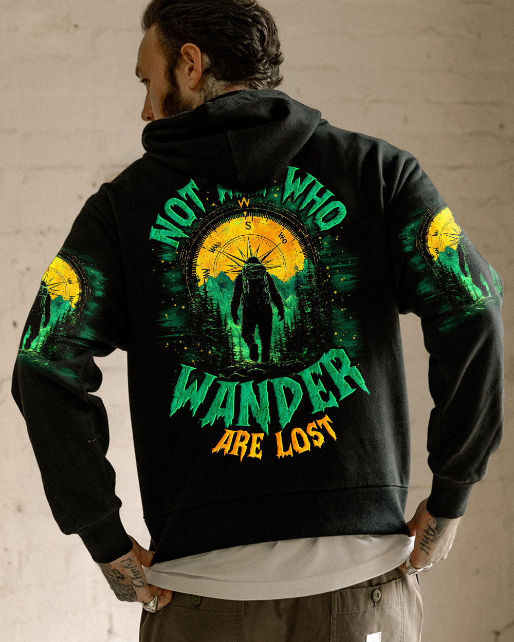 NOT ALL WHO WANDER ARE LOST BIGFOOT ALL OVER PRINT - TYTM0702253