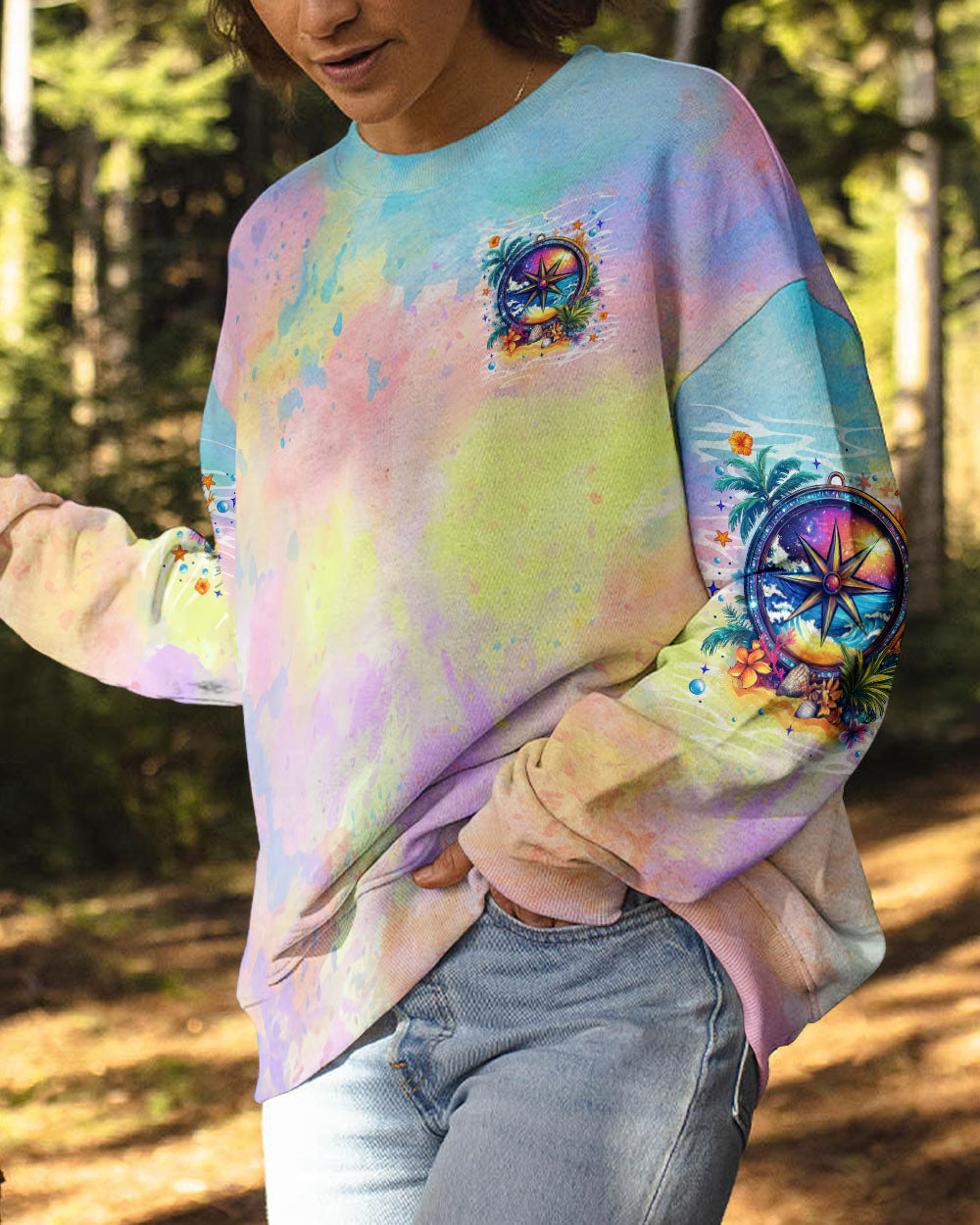 SMELL THE SEA FEEL THE BREEZE COMPASS ALL OVER PRINT - TYTM0804252