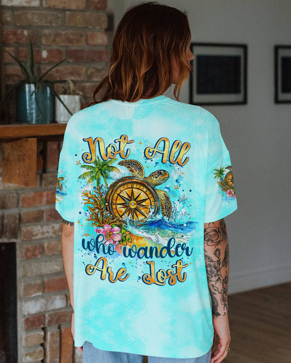 NOT ALL WHO WANDER ARE LOST TURTLE ALL OVER PRINT - TYTM1008242