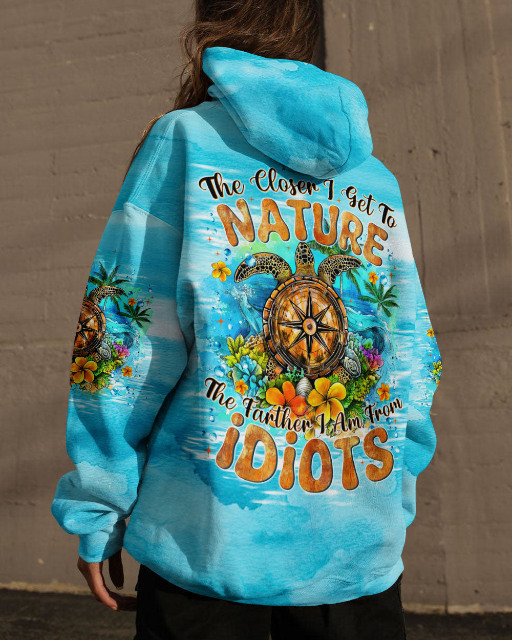 THE CLOSER I GET TO NATURE TURTLE ALL OVER PRINT - TYTM1208243