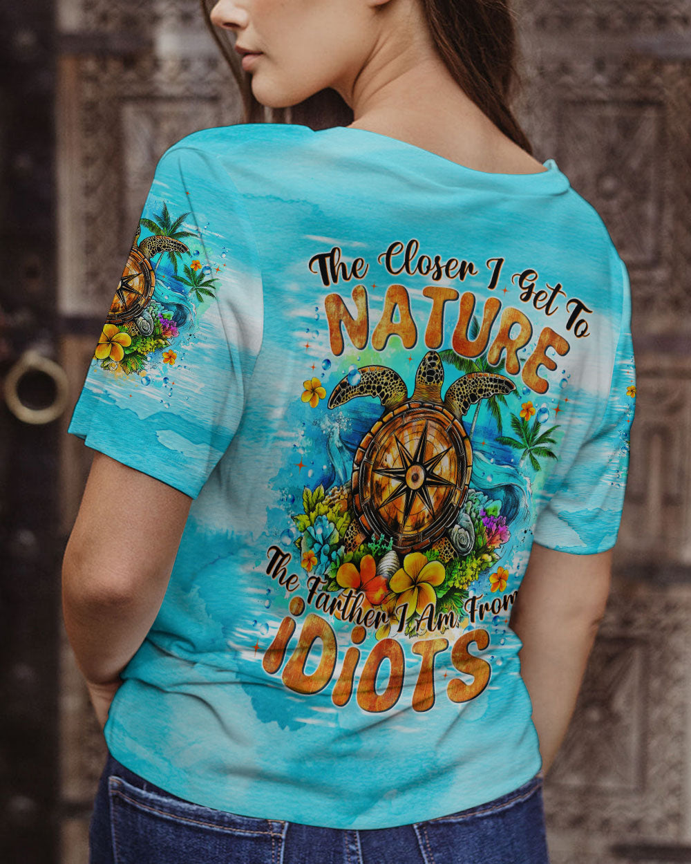 THE CLOSER I GET TO NATURE TURTLE ALL OVER PRINT - TYTM1208243