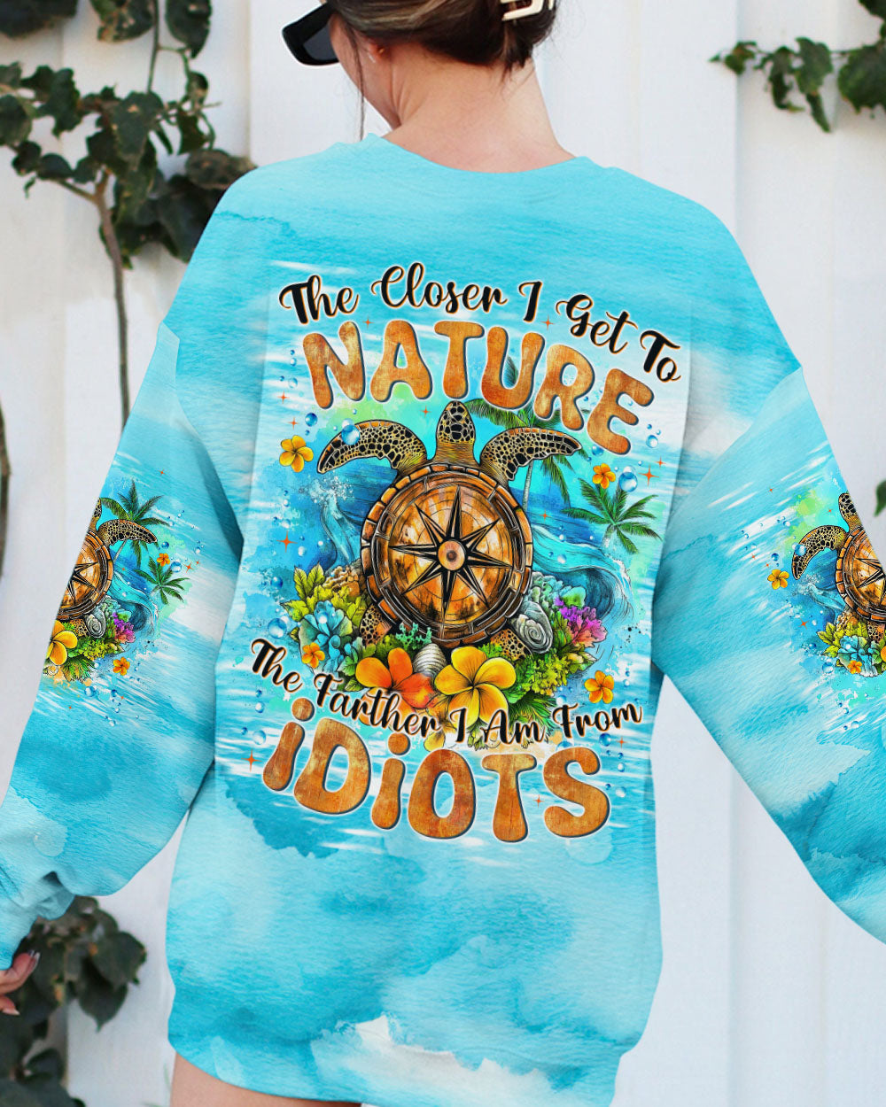 THE CLOSER I GET TO NATURE TURTLE ALL OVER PRINT - TYTM1208243