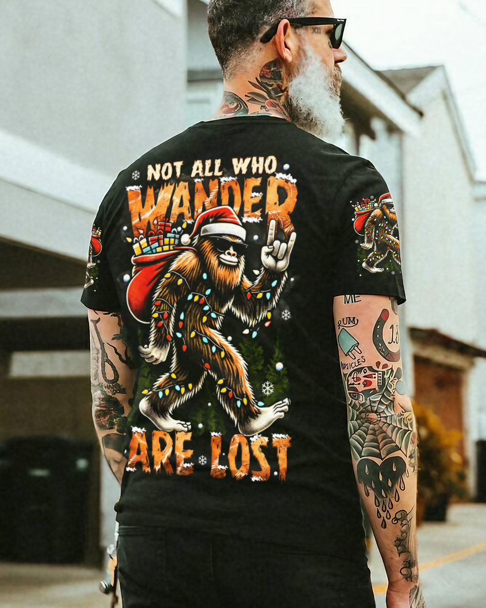 NOT ALL WHO WANDER ARE LOST BIGFOOT CHRISTMAS ALL OVER PRINT - TYTM2110241
