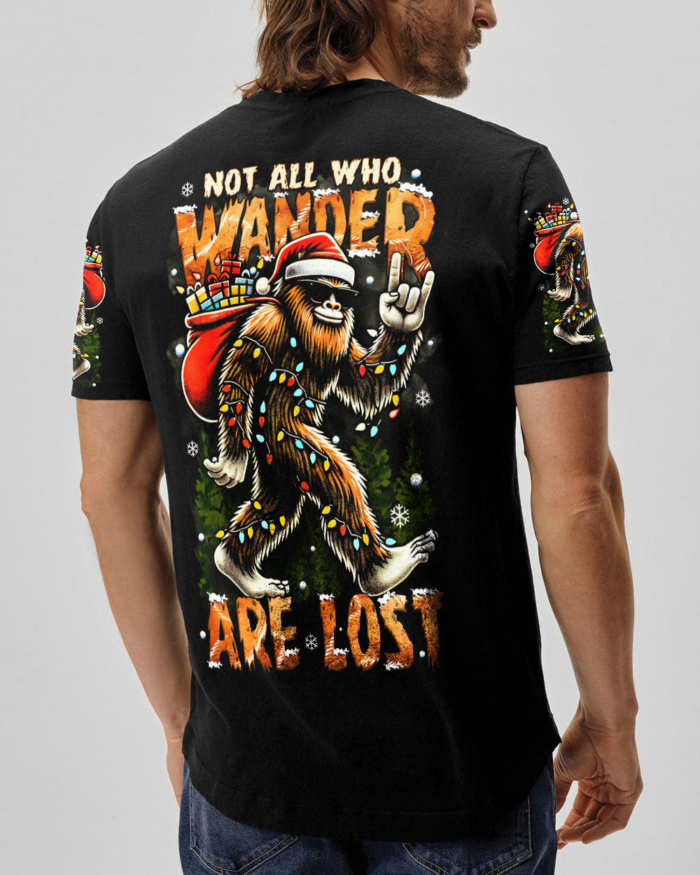 NOT ALL WHO WANDER ARE LOST BIGFOOT CHRISTMAS ALL OVER PRINT - TYTM2110241