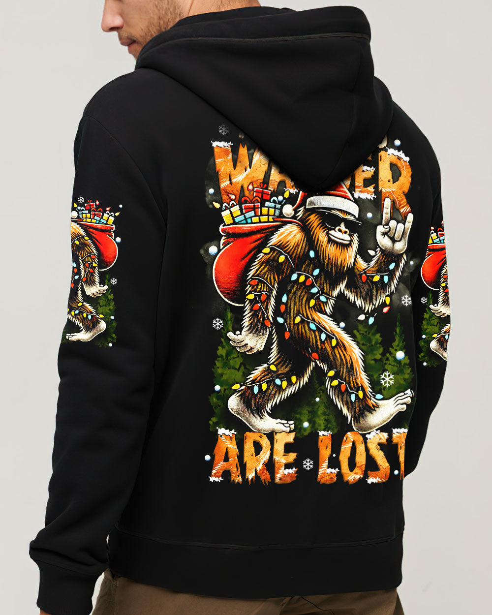 NOT ALL WHO WANDER ARE LOST BIGFOOT CHRISTMAS ALL OVER PRINT - TYTM2110241