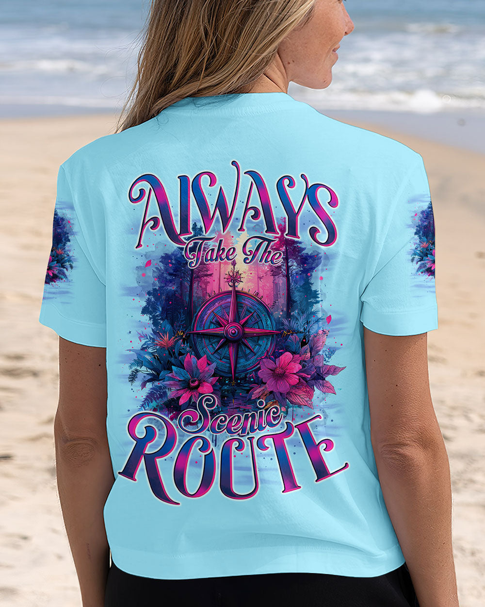ALWAYS TAKE THE SCENIC ROUTE COMPASS ALL OVER PRINT - TYTM2306254