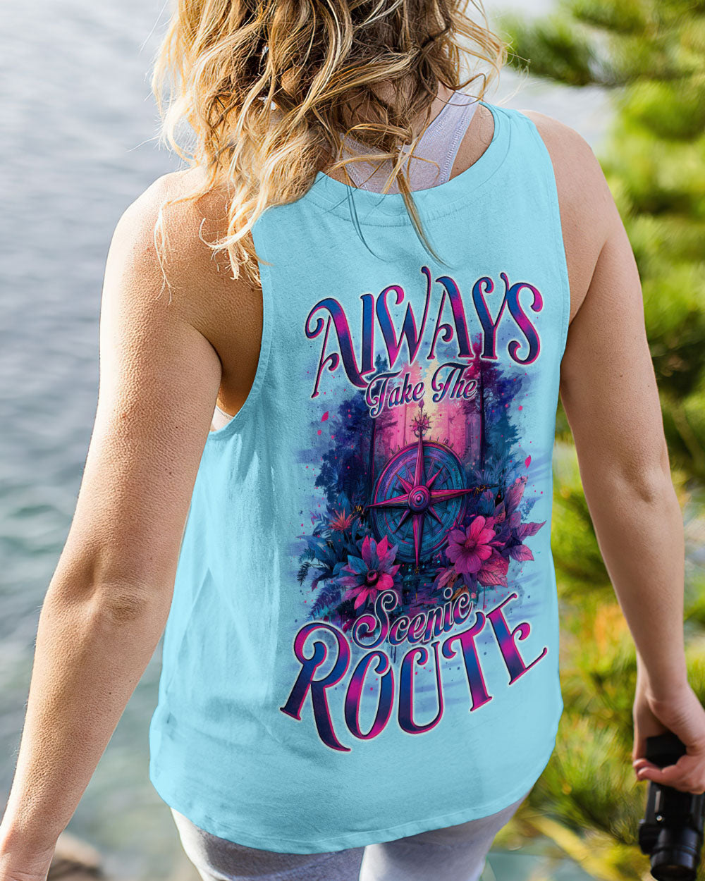 ALWAYS TAKE THE SCENIC ROUTE COMPASS ALL OVER PRINT - TYTM2306254