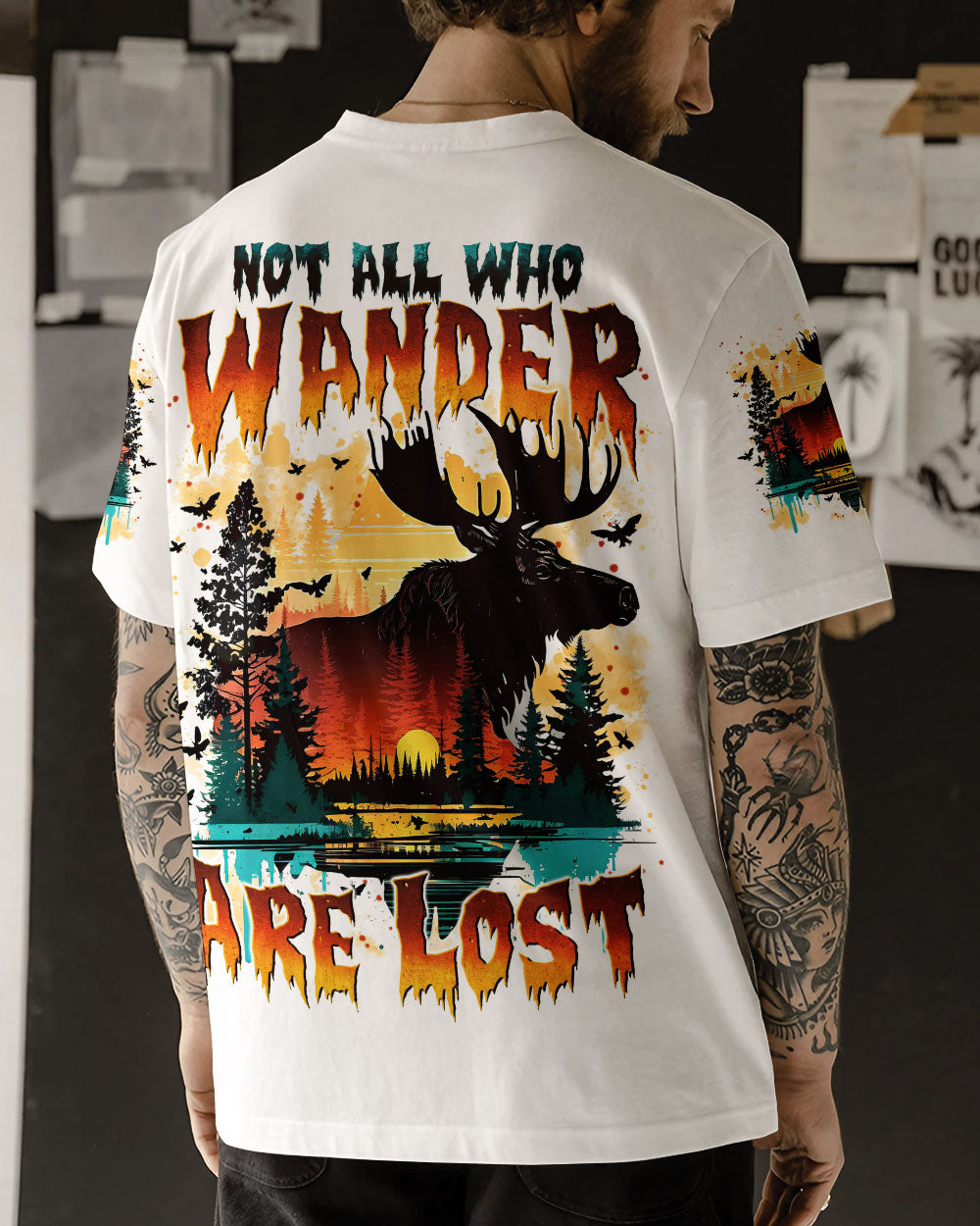 NOT ALL WHO WANDER ARE LOST MOOSE ALL OVER PRINT - TYTM23100241