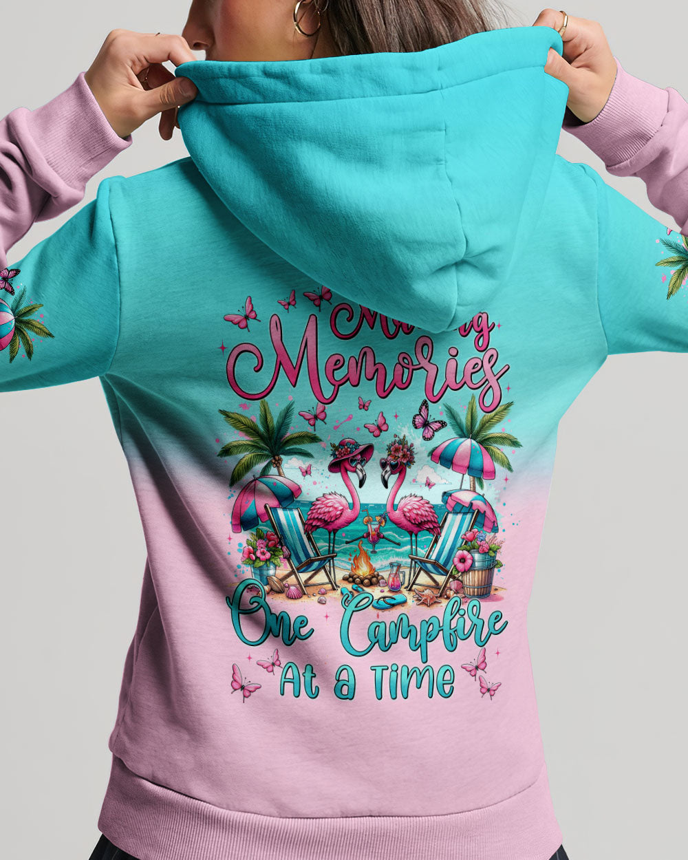 MAKING MEMORIES ONE CAMPFIRE AT A TIME FLAMINGO ALL OVER PRINT - TYTM2405242