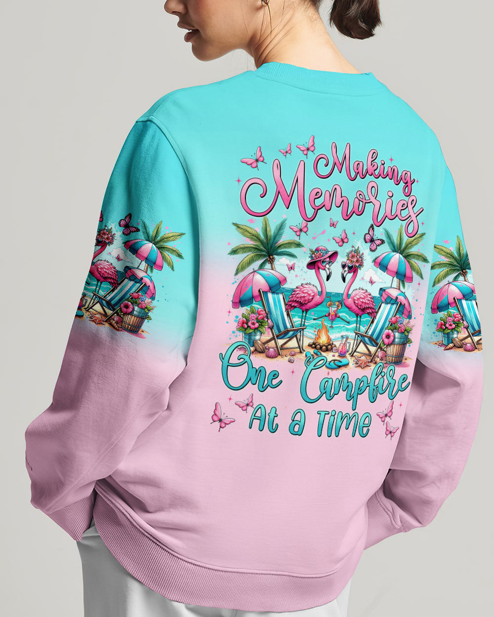 MAKING MEMORIES ONE CAMPFIRE AT A TIME FLAMINGO ALL OVER PRINT - TYTM2405242