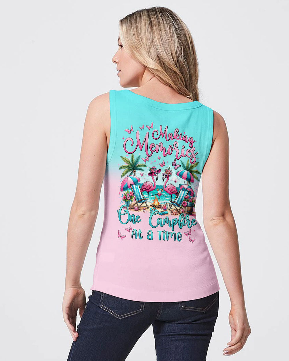 MAKING MEMORIES ONE CAMPFIRE AT A TIME FLAMINGO ALL OVER PRINT - TYTM2405242