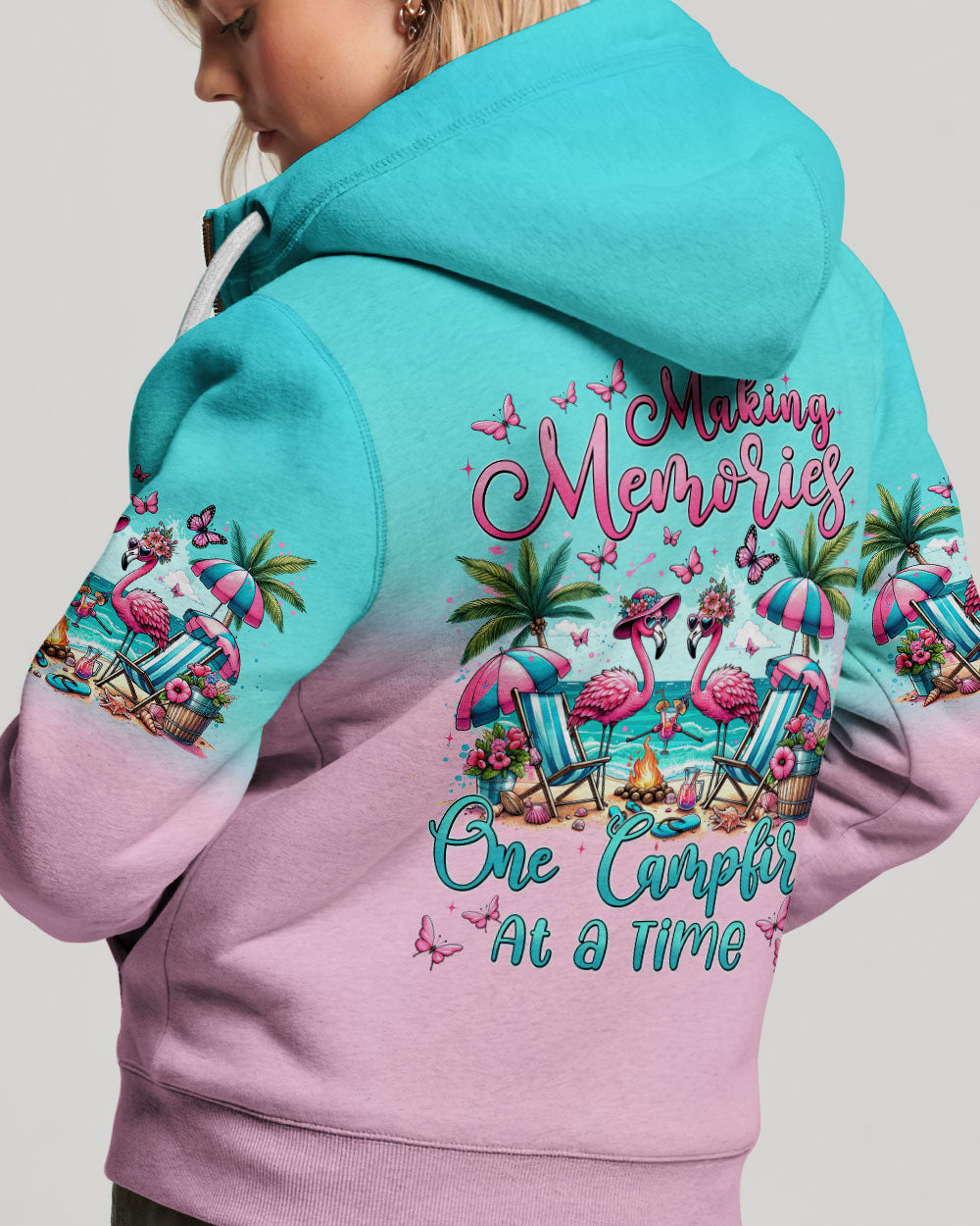 MAKING MEMORIES ONE CAMPFIRE AT A TIME FLAMINGO ALL OVER PRINT - TYTM2405242