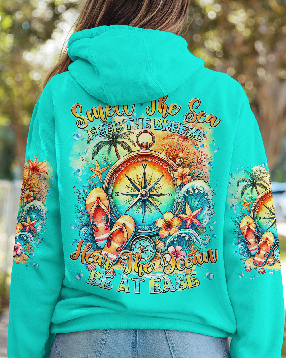 SMELL THE SEA FEEL THE BREEZE COMPASS ALL OVER PRINT - TYTM2607243