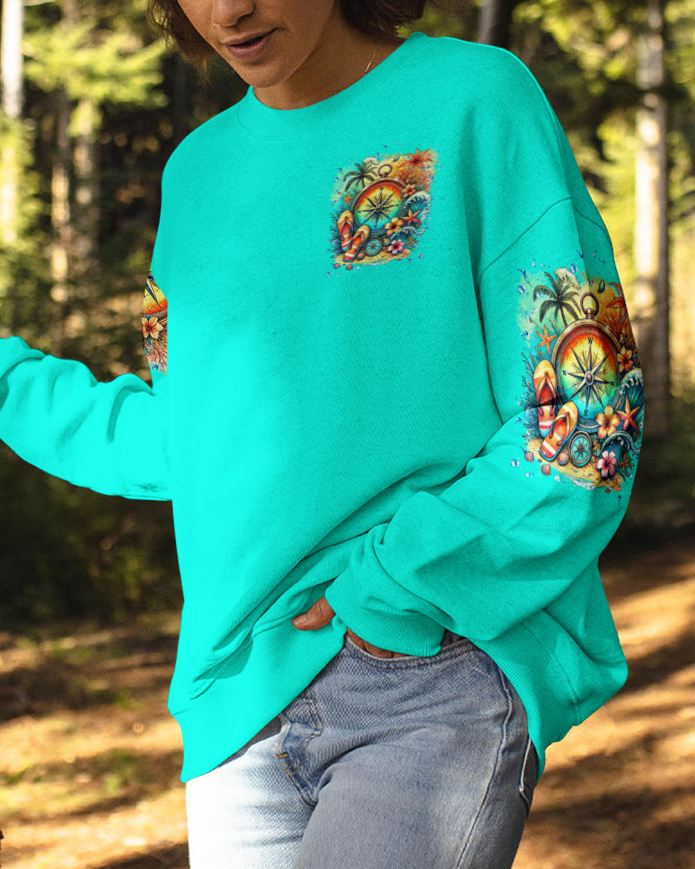 SMELL THE SEA FEEL THE BREEZE COMPASS ALL OVER PRINT - TYTM2607243